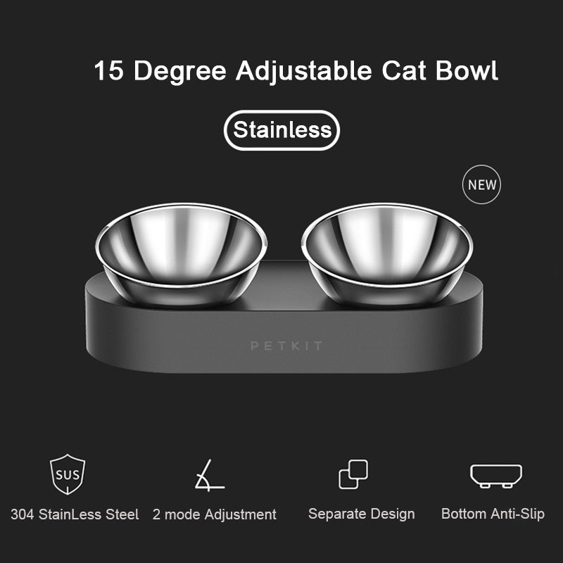 Stainless Steel Pet-Friendly Adjustable Feeding Bowls for Happy, Easy Dining